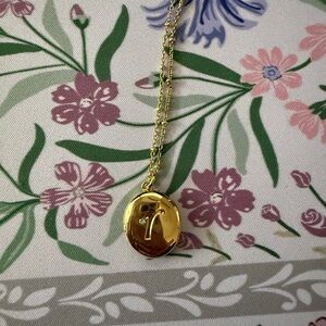 Kate Spade Forever Mine Initial Gold Locket Pendant Necklace “R”